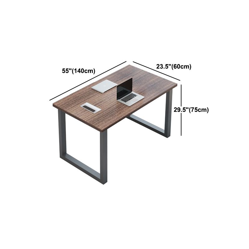 Industrial Manufactured Wood Office Desk Rectangular Desk with Metal Base