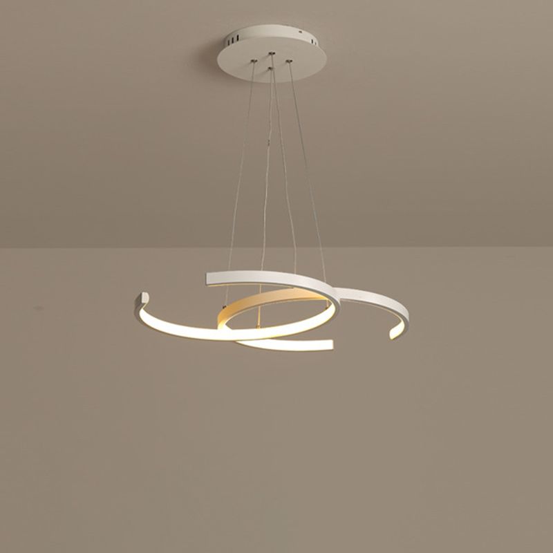 LAMPE DE CHANDEIR CHANDELER NOIR / BLANC 2 LED PENDANT D'ÉCLAIRAGE MÉTALLIQUE DOWN EN LUMIÈRE CHAUD / BLANC