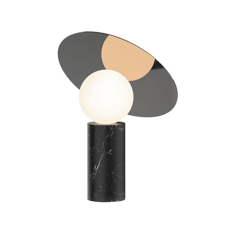 Nuits rondes en métal et lampe de style simplicité Lumière avec base en marbre