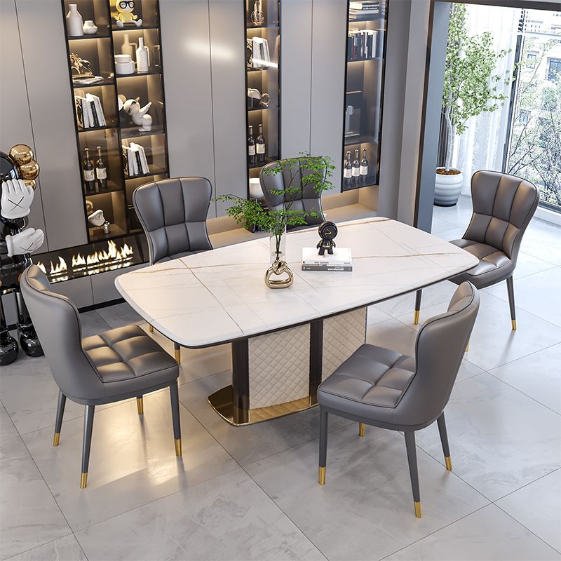 El comedor del metal del estilo atractivo preside la tela de lino tapizada sin brazos que cena la silla para el uso en el hogar
