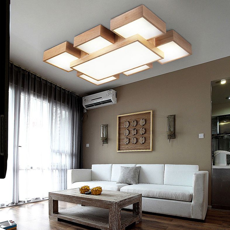 Modern Splicing Squares Flush Mount Ceiling Light Fixtures for Sitting Room
