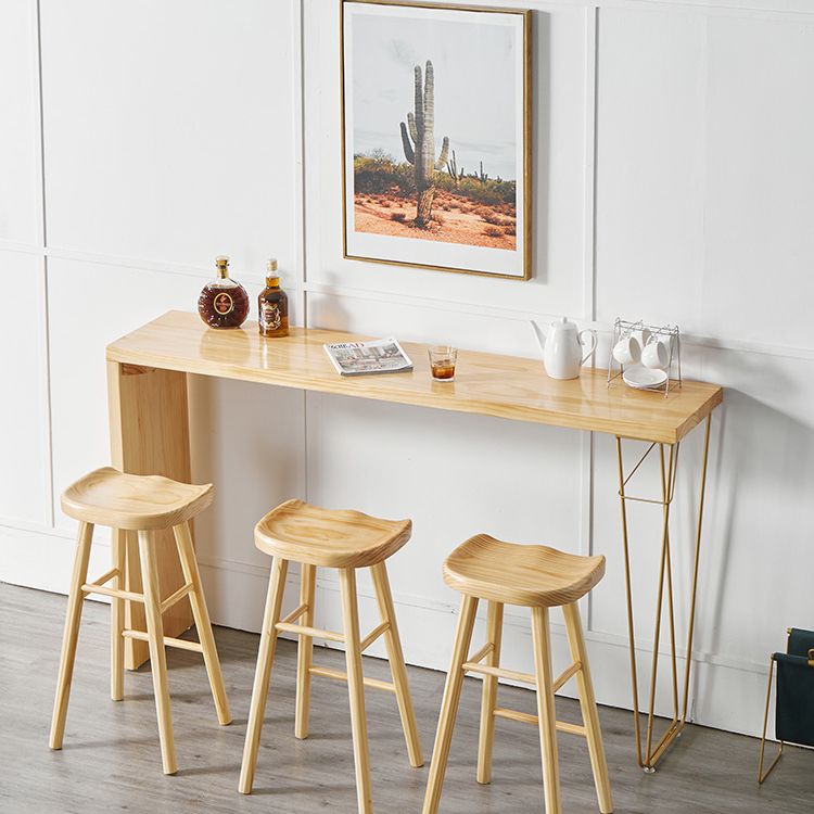 Indoor Contemporary Bar Dining Table Rectangle Bar Table with Pine Wood Frame