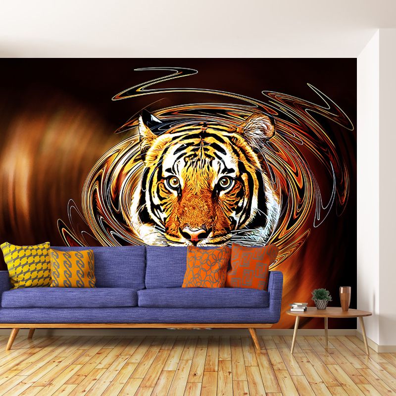 Illustration Tiger Wall Decal for Home Play Room Moisture Resistant, Made to Measure