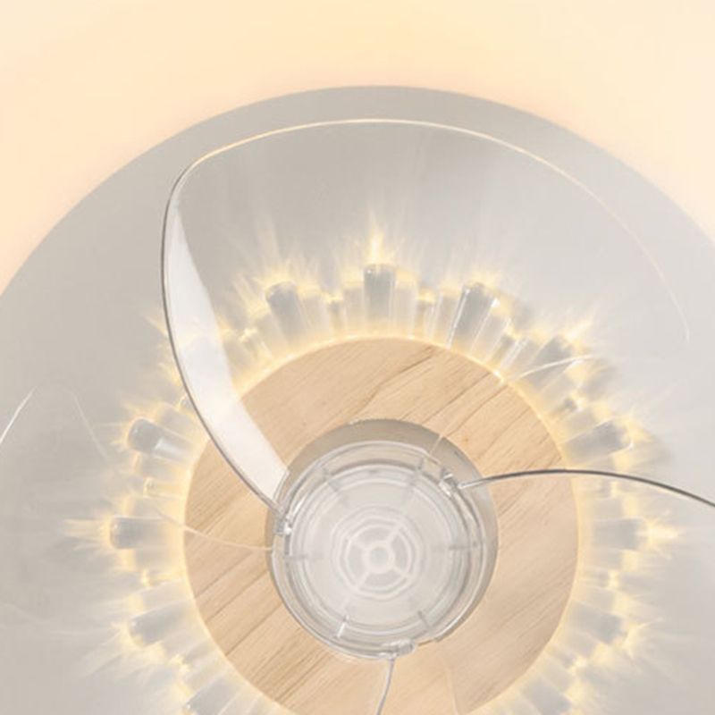 Modernism Single Beige Ceiling Fan Lamp LED Round Ceiling Fan Light