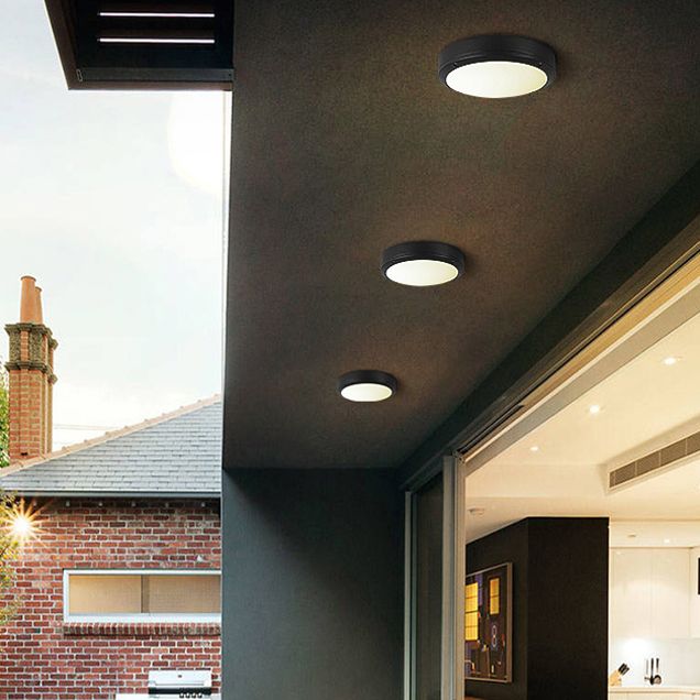 Minimalist Drum LED Flush Mount Light Aluminum Outdoor Flush Mount Ceiling Light