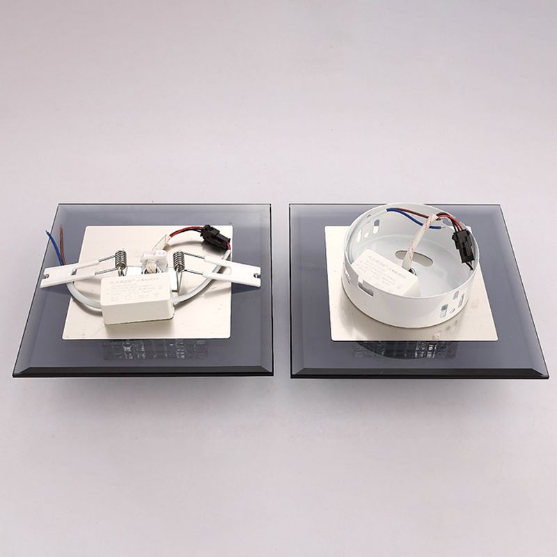 Squared LED Flush Mount Light Simplicity Clear Crystal Passage Flush Mount Ceiling Light