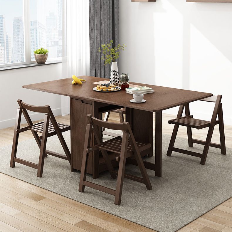 Table à manger en bois massif en caoutchouc