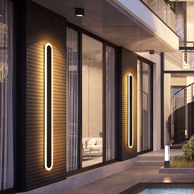 1-Light Black Minimalism Sconce Light Fixtures Outdoor Iron Wall Lamp Sconce