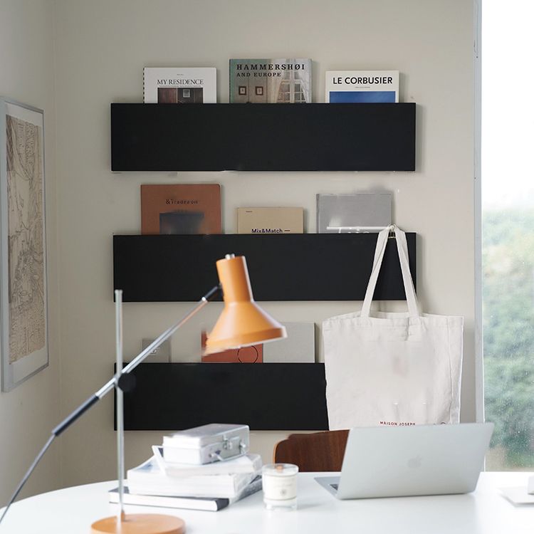 Urban Wall Unit Metal Bookshelf Black Shelf Bookcase for Living Room