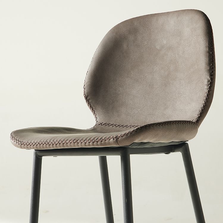 Modern Style Backrest Metal Counter Stool with Leather Cushion