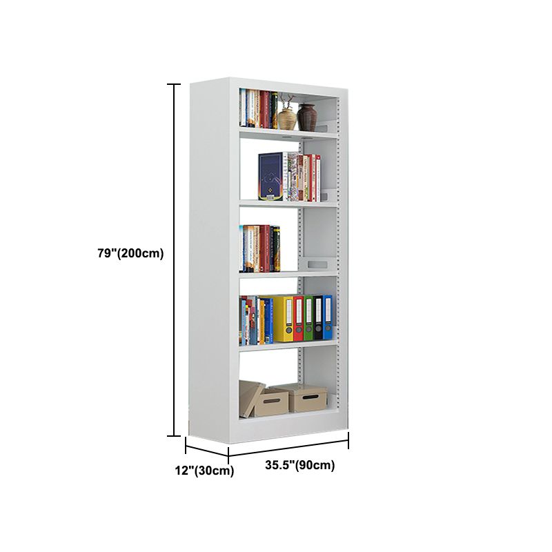Rectangle Etagere Bookshelf Modern Metal Open Bookcase with Shelves