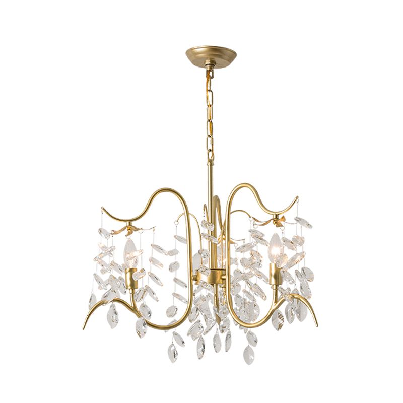 Lampadario a sfacciata sfaccettata a sfrontata lampada a sospensione minimalista a 3 teste in oro