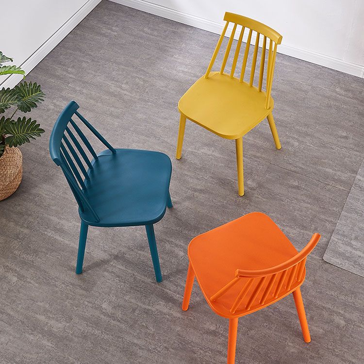 Plastic Contemporary Side Chair Slat Back Kitchen Dining Room Chair