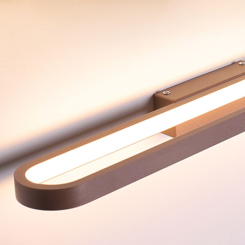 Éclairage de mur de miroir de style simple de style miroir simple à 1 lumière linéaire en marron