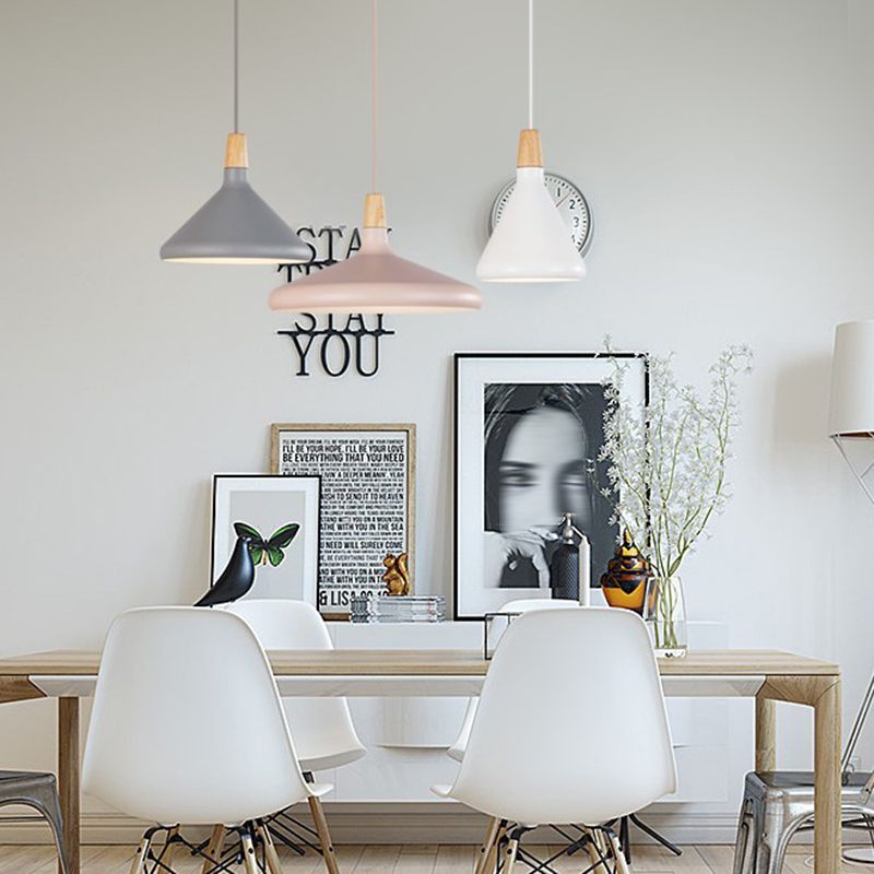 Moderne eenvoudige kegelhangende hanglamp aluminium hangende hanglampen voor restaurant