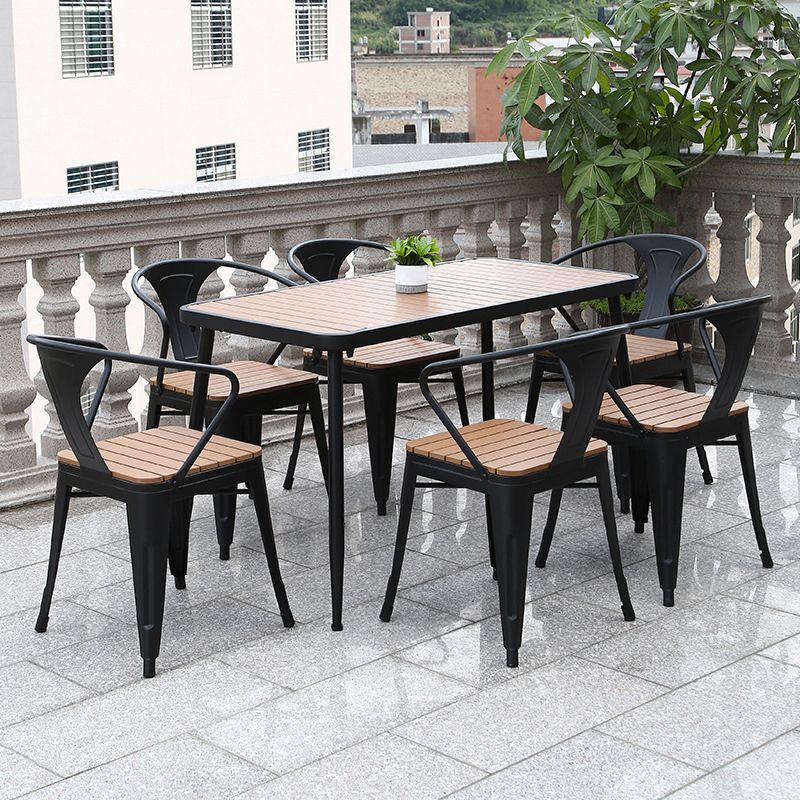 Contemporary Rectangle Table Set 1/2/3/5/7 Pieces Dining Set for Restaurant
