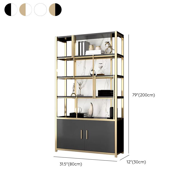 Glam Open Back Shelf Bookcase Metal Book Shelf for Home Office