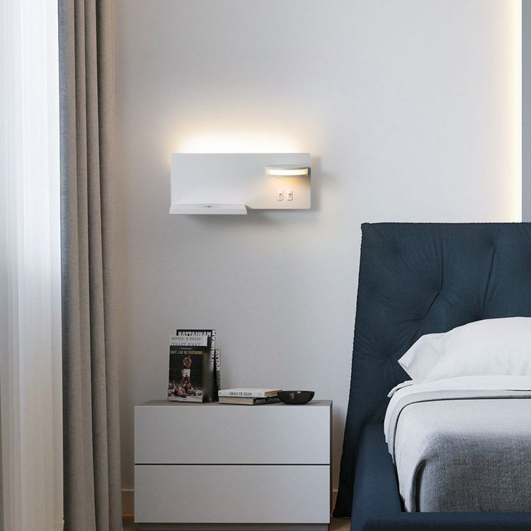 Contemporáneo de 1 luz de pared de pared de pared rectangular de aluminio Luz montada para dormitorio