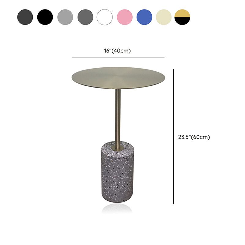 Mid-Century End Table Pedestal Round Sofa Metal Accent Side Table
