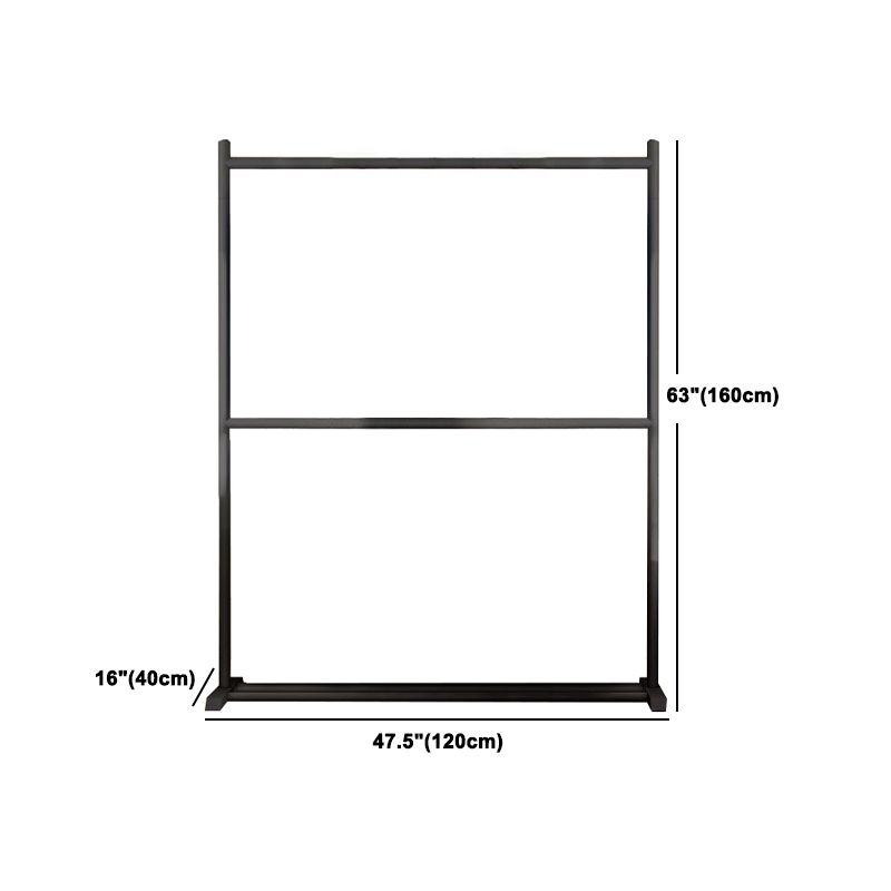 Contemporary Style Armoire Black Metal Open Armoire for Bedroom