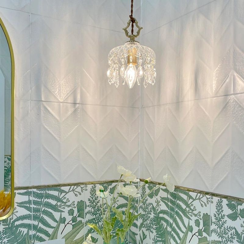 Modern Wall Light Sconce Glass Wall Light Fixture with Crystal for Bedroom