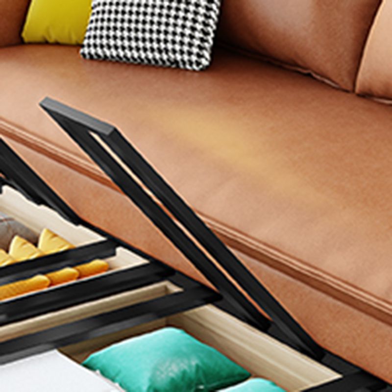 31" Wide Scandinavian Sleeper Sofa Futon Orange Foldable Sleeper Sofa