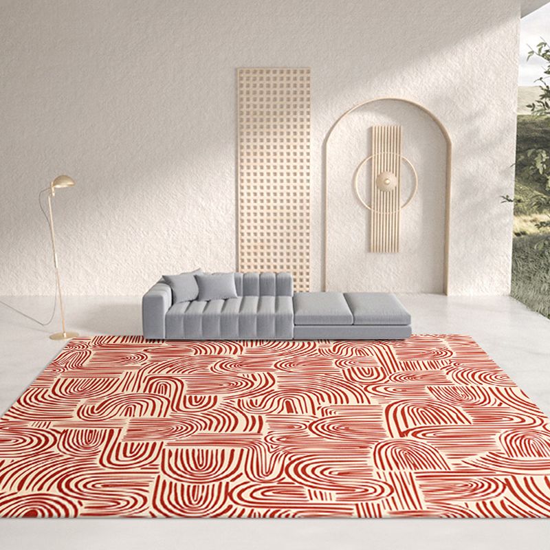 Multicolor Area Rug Retro Tribal Symbols Carpet Polyester Home Decor Rug with Anti-Slip Backing
