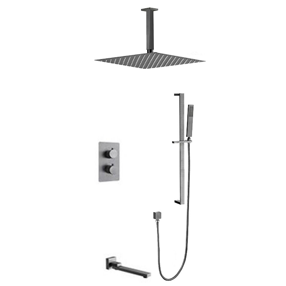 Modern Shower System Brass Adjustable Shower Head Temperature Control Shower Faucet