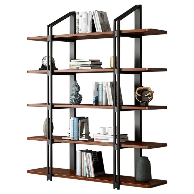Wooden Etagere Bookcase Contemporary Natural Open Back Bookshelf