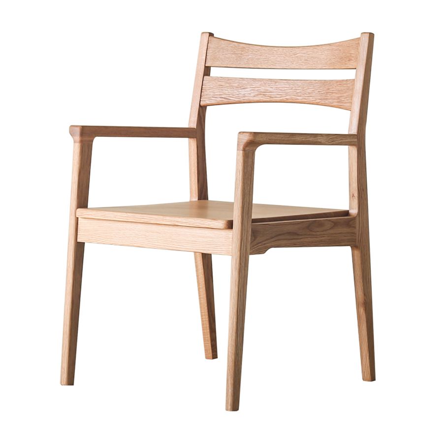 Modern Style Dining Chair Wooden Open Back Arm Chair for Living Room