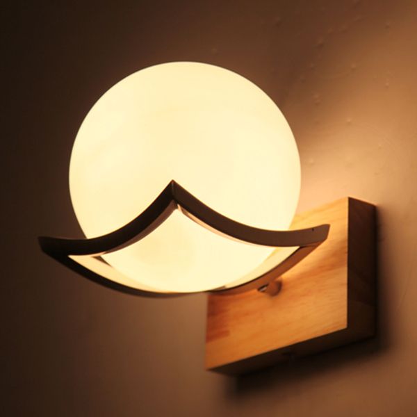 Splicle de pared de vidrio blanco 1 1 Cabeza de luz montada en la pared para la sala de estudio de la sala de estudio