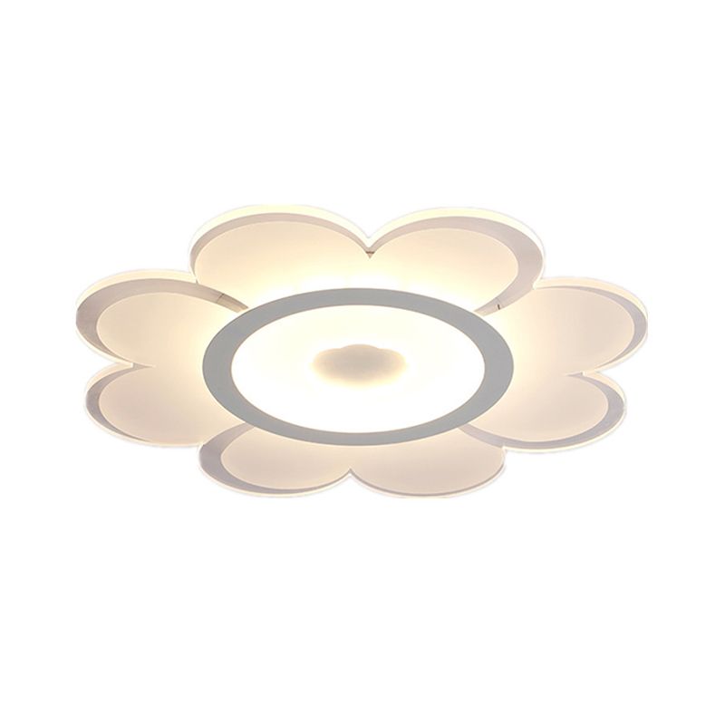 Lampada da soffitto acrilico a forma di fiore Contemporary White LED Flush Mount Illuminazione per Soggiorno, 8 "/19.5 "/31" W