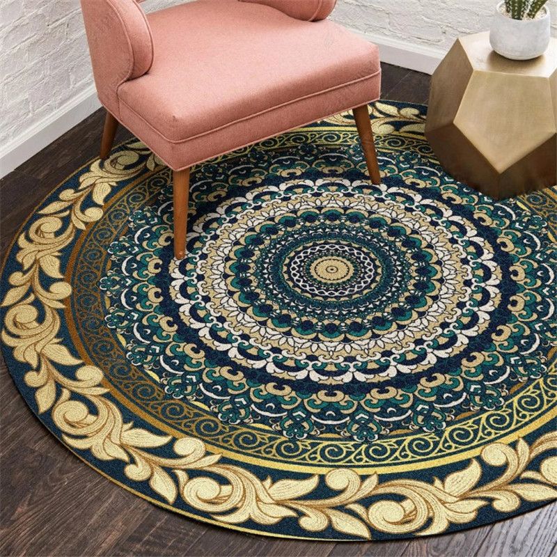 Exotic Moroccan Rug Multi Color Flower Pattern Rug Anti-Slip Pet Friendly Stain Resistant Carpet for Home
