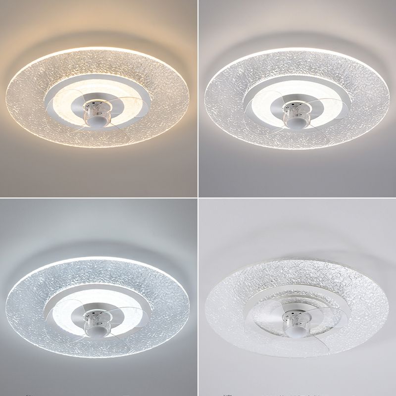 Weiße ultradünne Deckenventilator Leuchte Einfachheit Acryl LED Semi Flush Mount Light für Schlafzimmer
