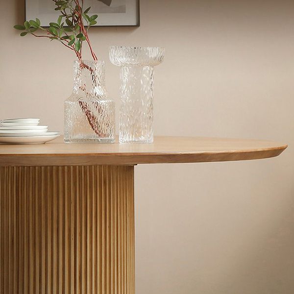 Round Dining Table Contemporary Style Solid Wood Dinette Table for Home Kitchen