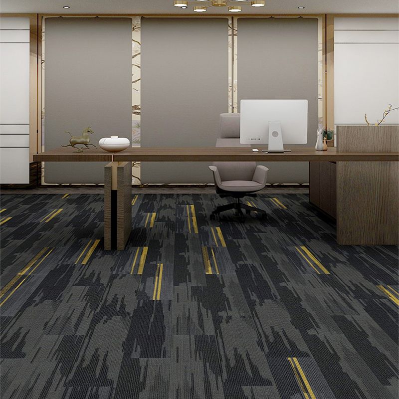 Office Room Carpet Tiles Level Loop Geometric Print Carpet Tiles