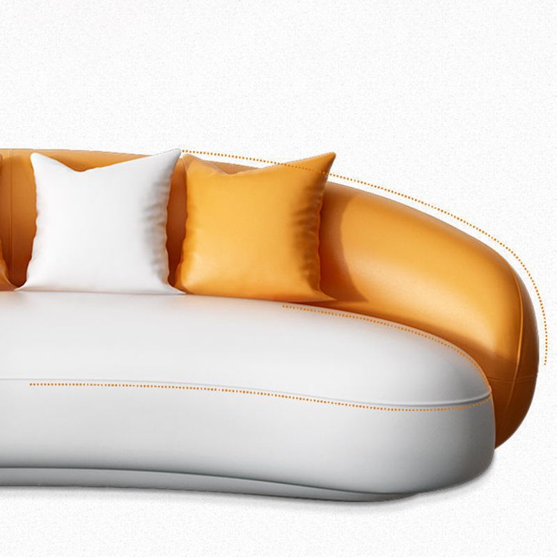 Contemporary Curved Sofa for Apartment with Tuxedo Arm Sofa 35.43" Wide