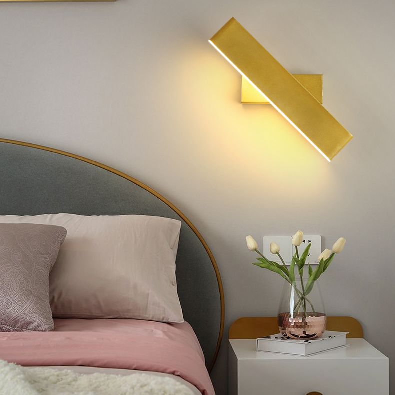 Modern Minimalist Style Rectangle Wall Mounted Light Fixture Metal 1 Light Wall Mounted Lighting for Bedroom