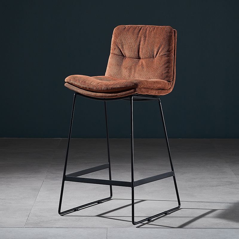 Scandinavian Matte Finish Leather Barstool Restaurant Upholstered Stool