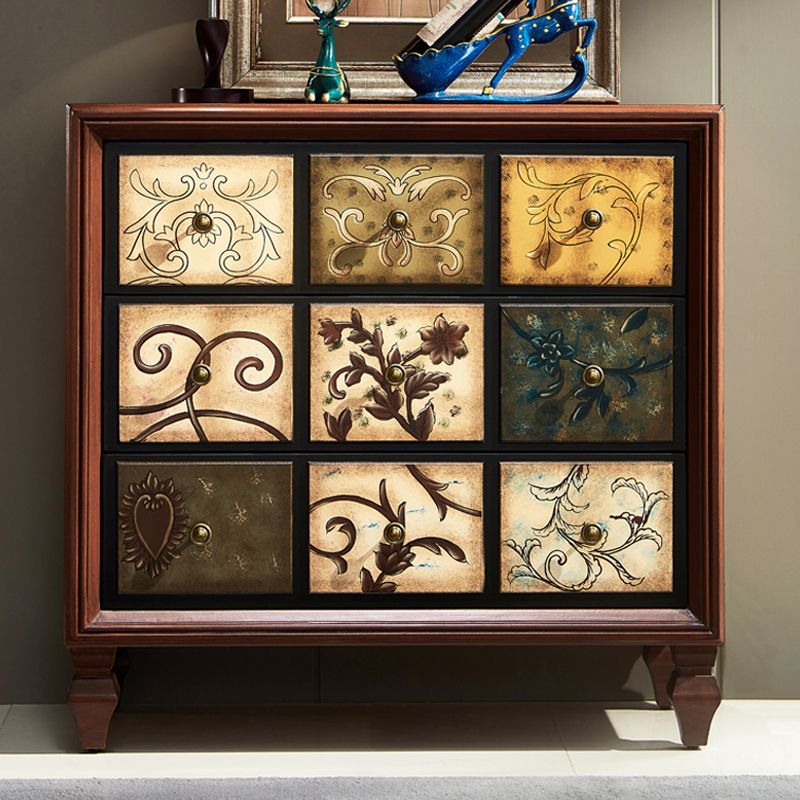 American Traditional Storage Chest Dresser Wooden Storage Chest with Drawers