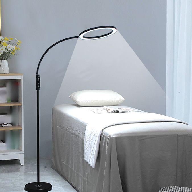 Modern Circle Shade Floor Lamp Metal 56" High LED Floor Light for Living Room