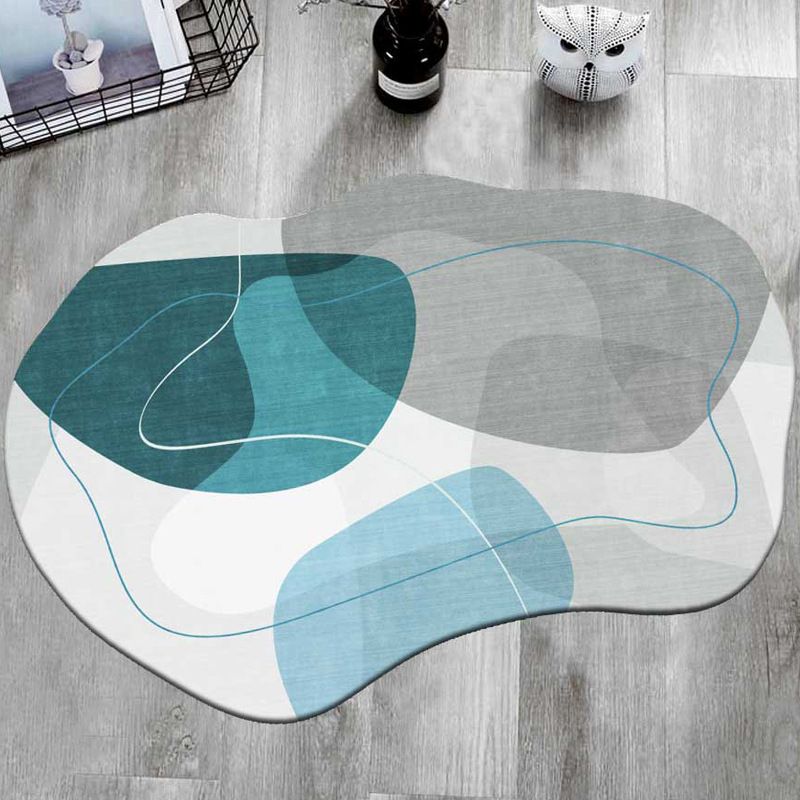 Modern Novelty Shape Carpet Contrast Panel Area Rug Polyester Carpet with Non-Slip Backing