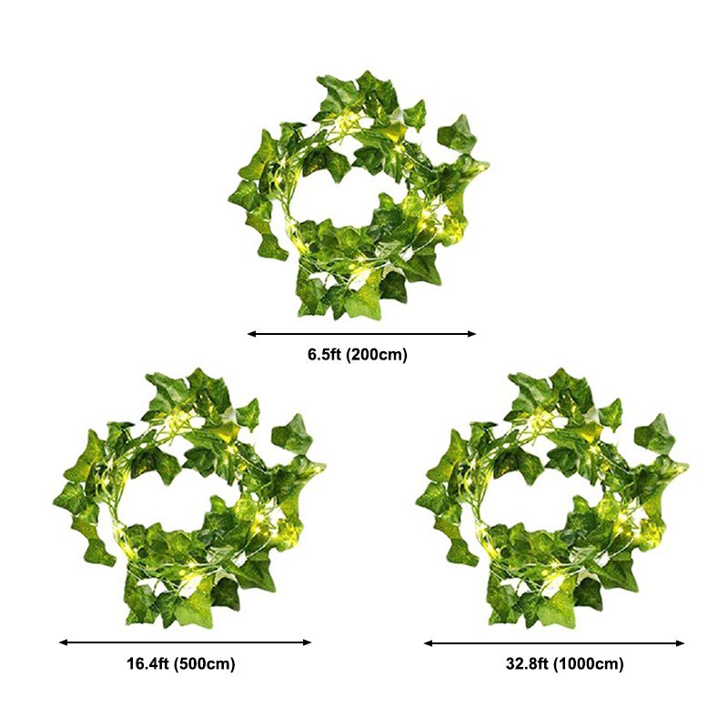 Green Maple Leaf Shaped String Lamp Decorative Plastic LED Festive Light
