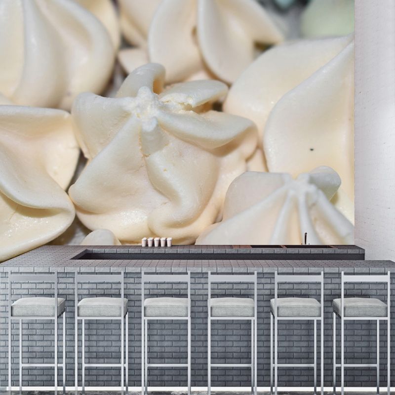 Contemporary Meringue Wall Mural Environment Friendly Wallpaper for Cake Shop