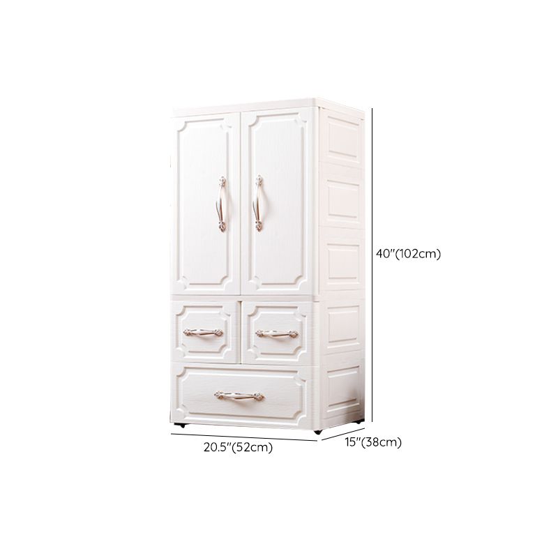 White Plastic Wardrobe Closet Contemporary Wardrobe Armoire for Home