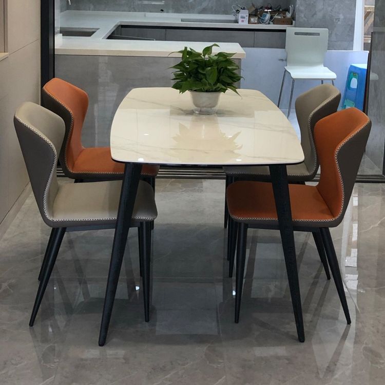 Modern Rectangular Dining Table Stone Top Tabletop for Dining Room