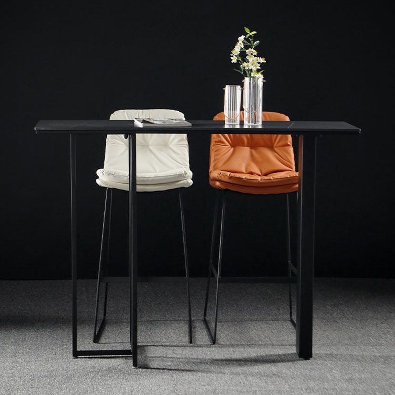 Industrial Rectangle Top Counter Table Marble Top 42-inch Height Table