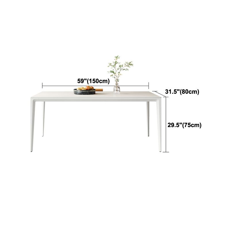 Mesa de comedor rectangle mesa de cena de piedra estilo simplicidad con 4 patas