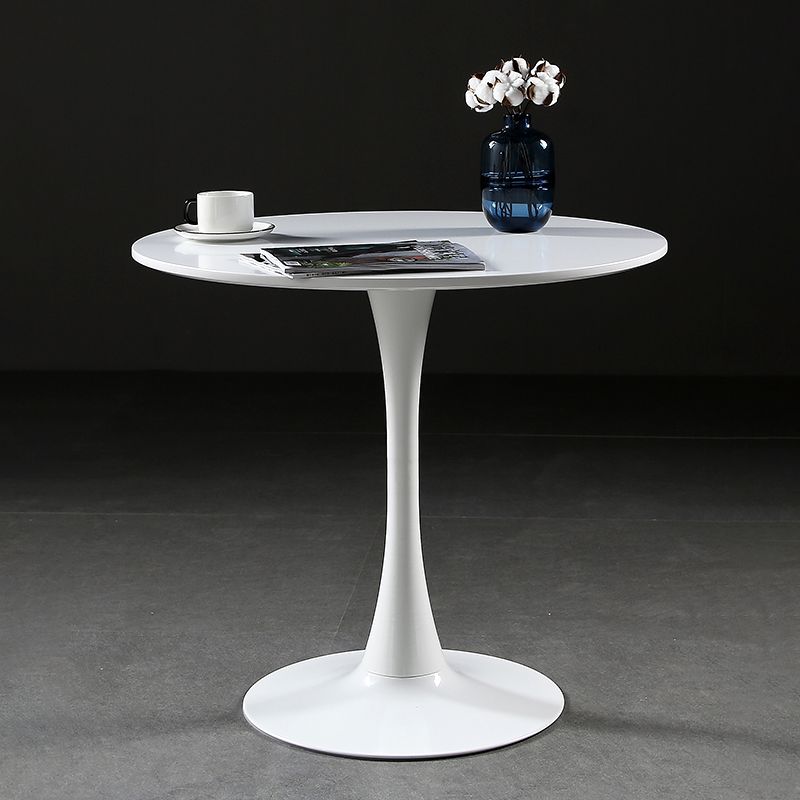 Metal Contemporary Round Dining Table Wood Top Table with Tulip