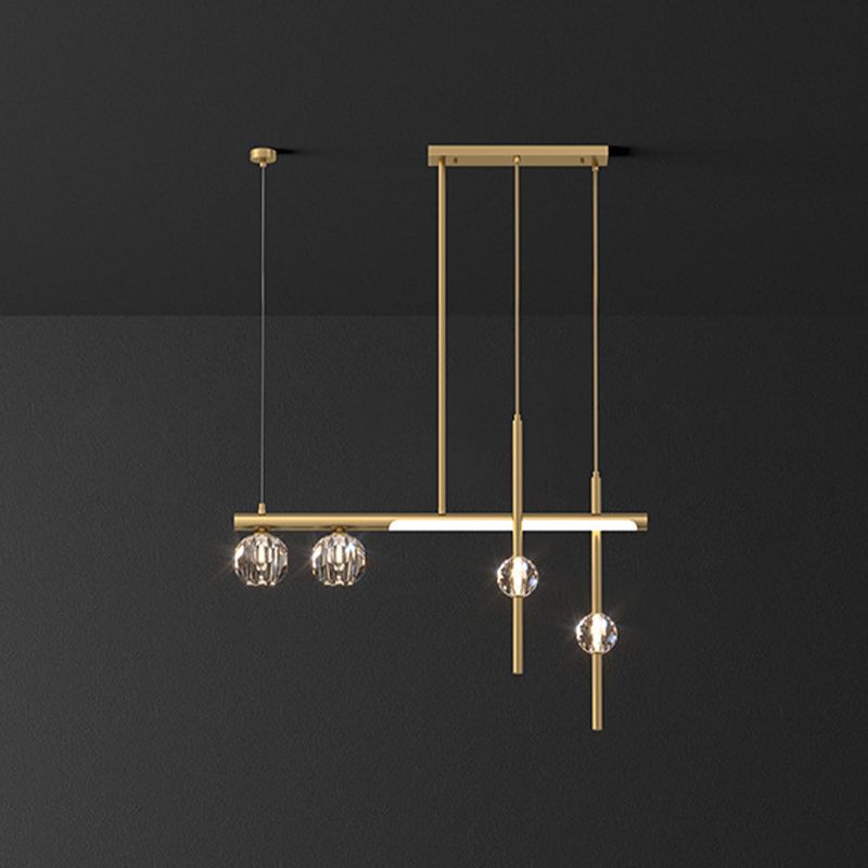 5/6/7/8-Light Kitchen Island Lighting Golden Modern LED Island Pendant Lighting